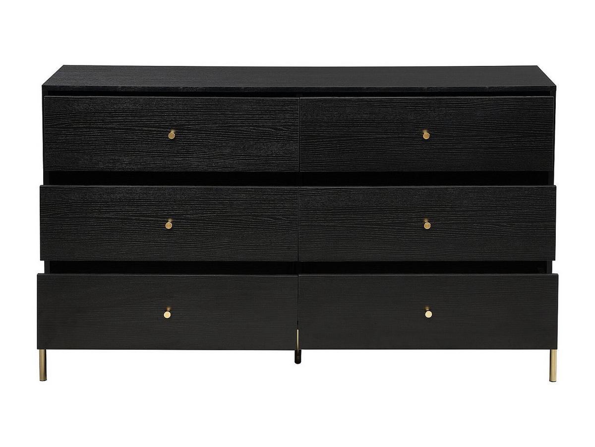 KOMMODE - 140 cm x 40 cm - holz - schwarz, goldfarben Milavia - Goldfarben/Schwarz, Holz (140/82/40cm) - Vente-Unique