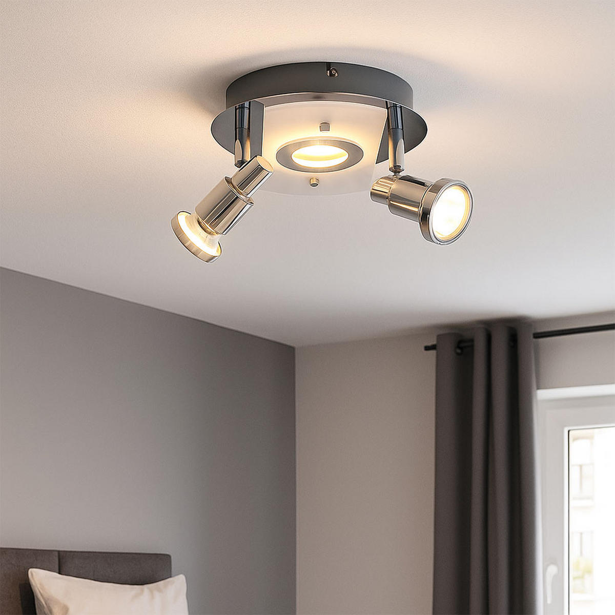 LED DECKENLEUCHTE Splash Chrom Silber - Silberfarben, Metall (20/20/11.5cm) - Briloner