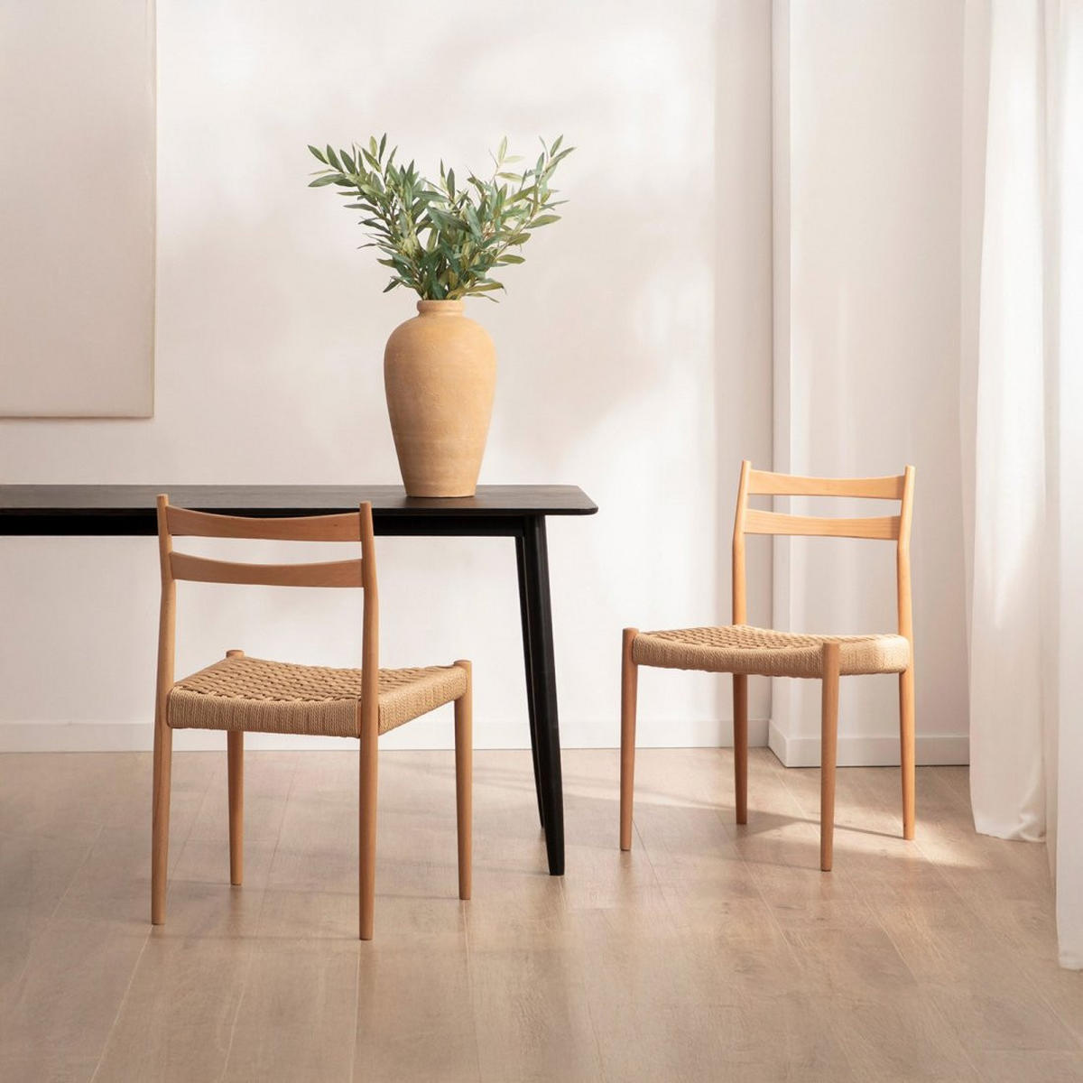 ESSZIMMERSTUHL Vina Natürlich 51 cm x 81 cm 2er-Set - Naturfarben, Holz (51/81/50cm) - Klast Home