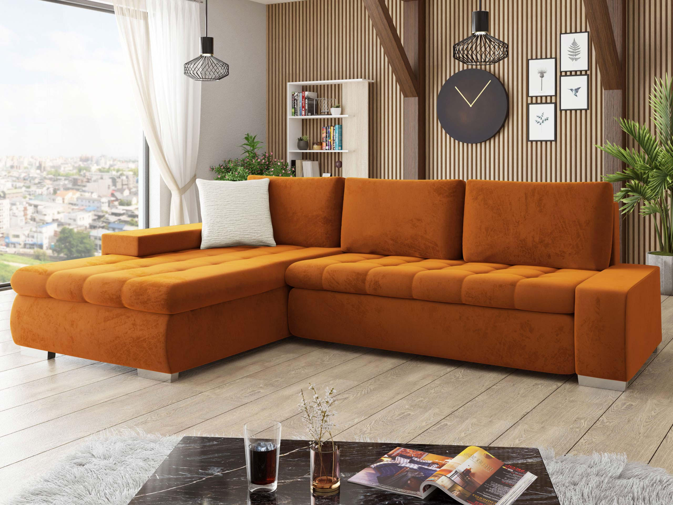 ECKSOFA Orkan Premium - Bronzefarben, Holz/Textil (302/213cm) - MIRJAN24
