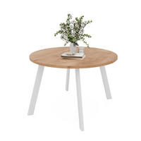 TISCH Weiße Beine, MDF Tischplatte, Lefkas Eiche - Braun/Weiß, Holzwerkstoff (100/100/76cm) - Idohome