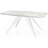 ESSTISCH Fatina rechteckig ausziehbar, Grauer Beton 160-198/90/76 cm - Hellgrau/Weiß, Holzwerkstoff/Metall (160/80/76cm) - WFL GROUP