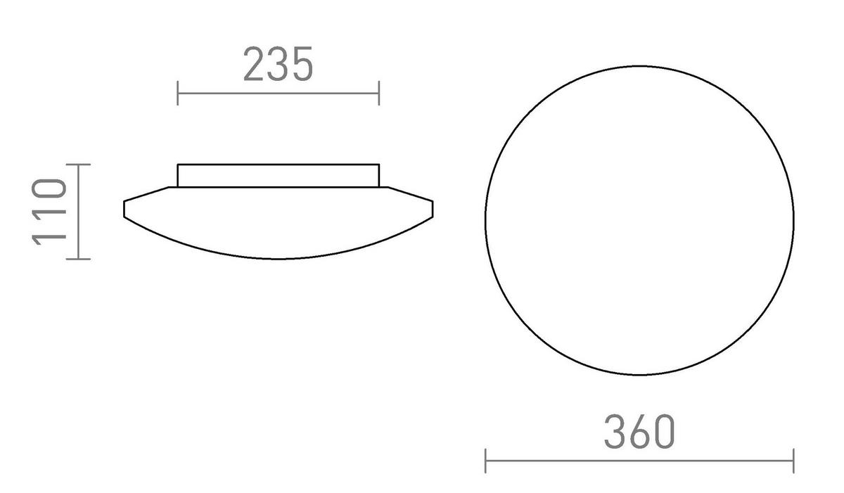 DECKENLEUCHTE SARA LED 36 Opalglas 24 W IP44 - Chromfarben, Glas (36/36/11cm) - Rendl