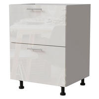 SCHUBLADENUNTERSCHRANK Essen D2A/60/1A Weiß Hochglanz / Weiß Matt 60 / 50 / 82cm - Weiß Hochglanz/Weiß, Holz/Holzwerkstoff (60/82/50cm) - Feldmann-Wohnen