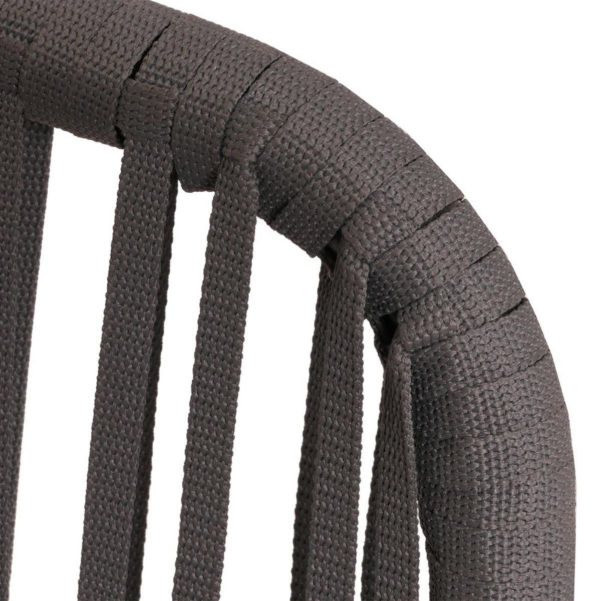 GARTENSTUHL 2er-Set 75x55x55cm wetterfest Aluminium Seilgeflecht Rope Anthrazit Kissen Grau - Anthrazit, Metall (55/75/55cm) - PROREGAL