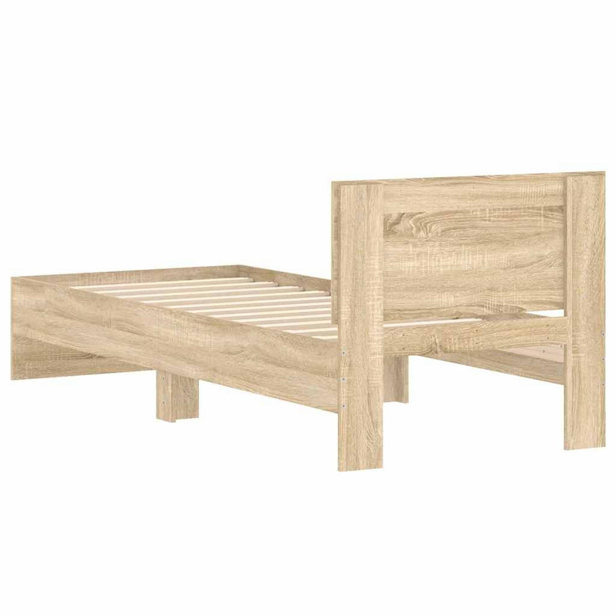 BETTGESTELL Ohne Matratze Mit Kopfteil Sonoma-Eiche 90/200 Cm - Braun, Holzwerkstoff (90/200cm) - vidaXL