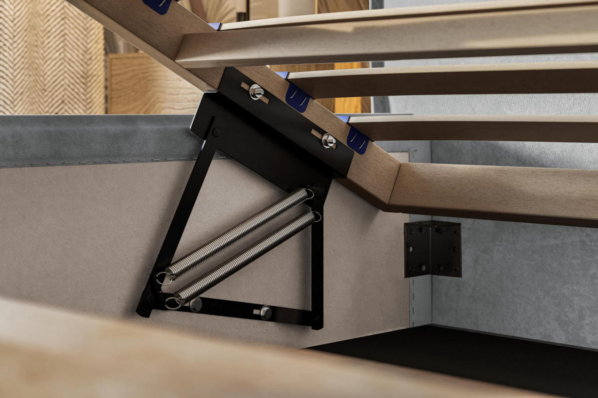 BETT 120x200 - Polsterbett mit Bettkasten und Holzrahmen - Modern Betten - Hochwertiger Poso-Stoff - Kollektion Milano - Grau - Dunkelgrau, Holz/Textil (120/200cm) - Alpi-Möbel