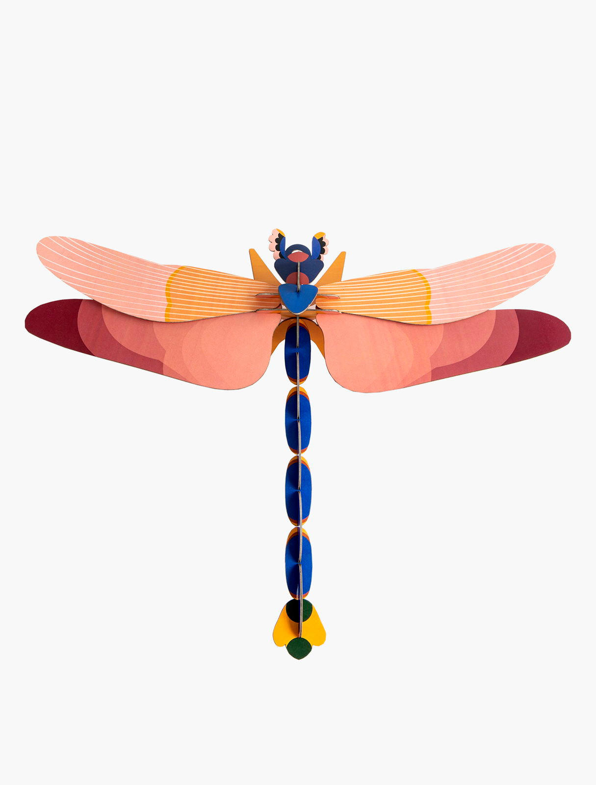 WANDDEKO Rosenlibelle 47/8 cm - Blau/Pink, Wellpappe (47/8/36cm) - KUNSTLOFT