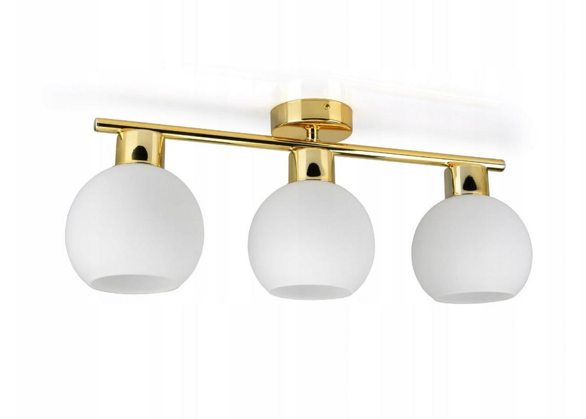 PENDELLEUCHTE GOLDGLAS - Goldfarben/Weiß, Glas/Metall (14/58/22cm) - kiki design