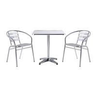 GARTENESSGRUPPE im Set - 2 -Sitzer - Aluminium - silberfarben - MONTMARTRE - Silberfarben, Metall - Vente-Unique