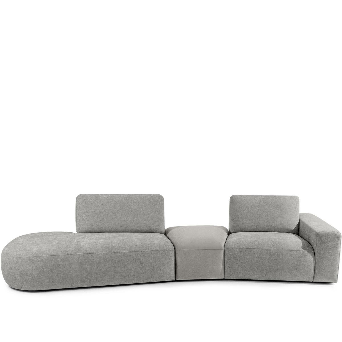 4-SITZER ECKSOFA ZUCCO Chenille links, Hellgrau - Hellgrau, Textil (350/84/105cm) - KONSIMO®