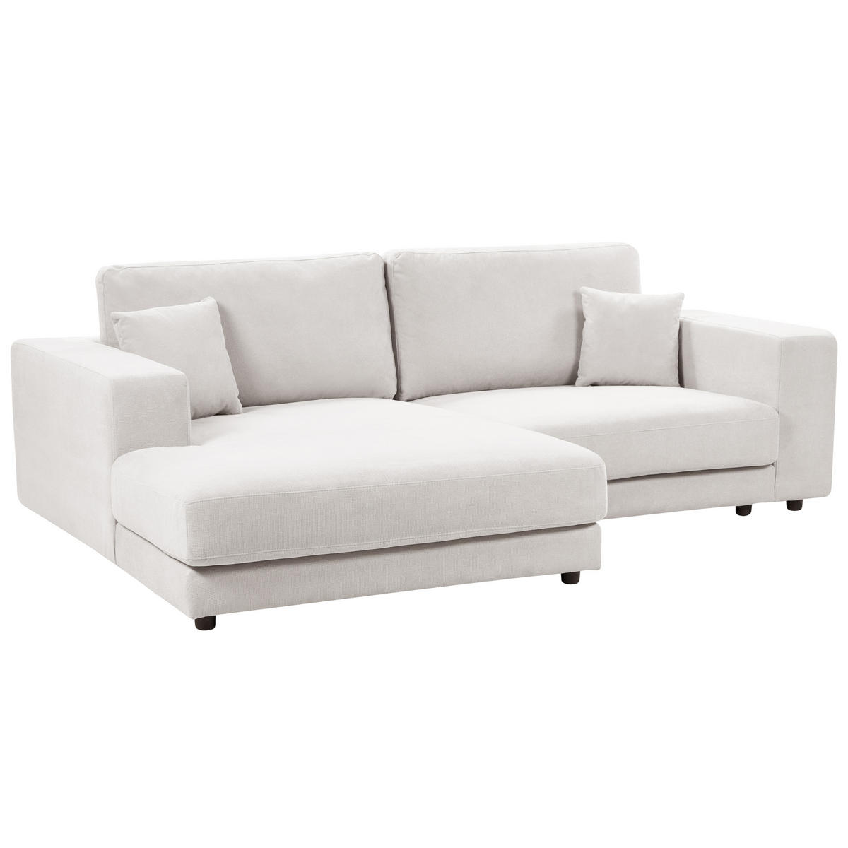 3-SITZER-ECKSOFA cremeweiß linksseitig Lofoten - Schwarz/Weiß, Textil (250/190cm) - Beliani