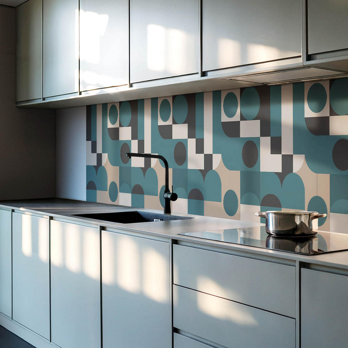 WANDPANEEL 120x60 cm selbstklebend Modula - Türkis, Kunststoff (60/1.6/120cm) - Wallfluent