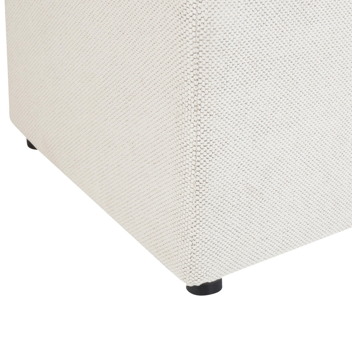 OTTOMANE mit Stauraum Stoff Cremeweiß Orem - Creme, Textil (100/42/40cm) - Beliani