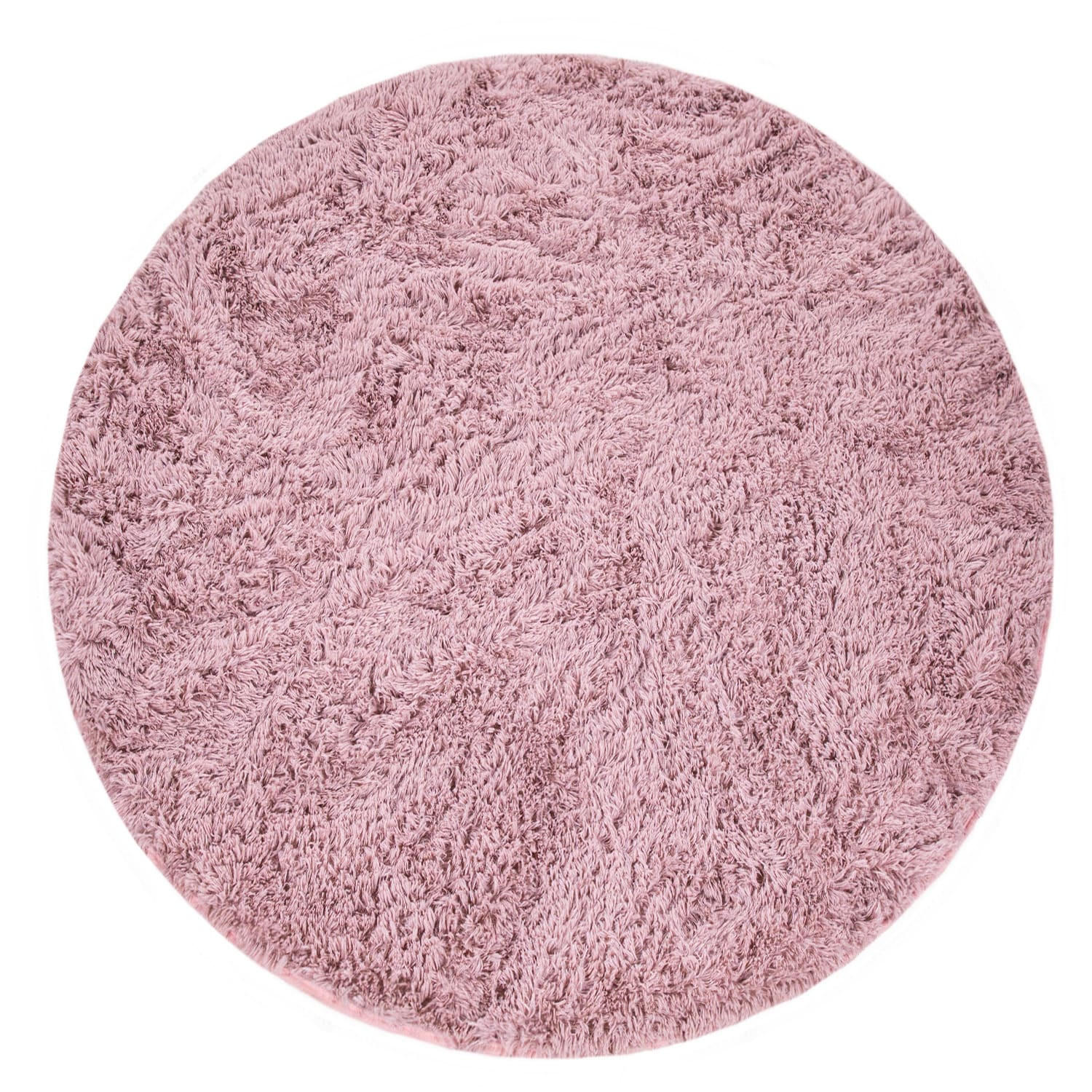 TEPPICH Hochflor Shaggy waschbar Unifarben Schlafzimmer schmutzabweisend Rosa Rund 80D - Rosa, Textil (80/80cm) - KADIMA DESIGN
