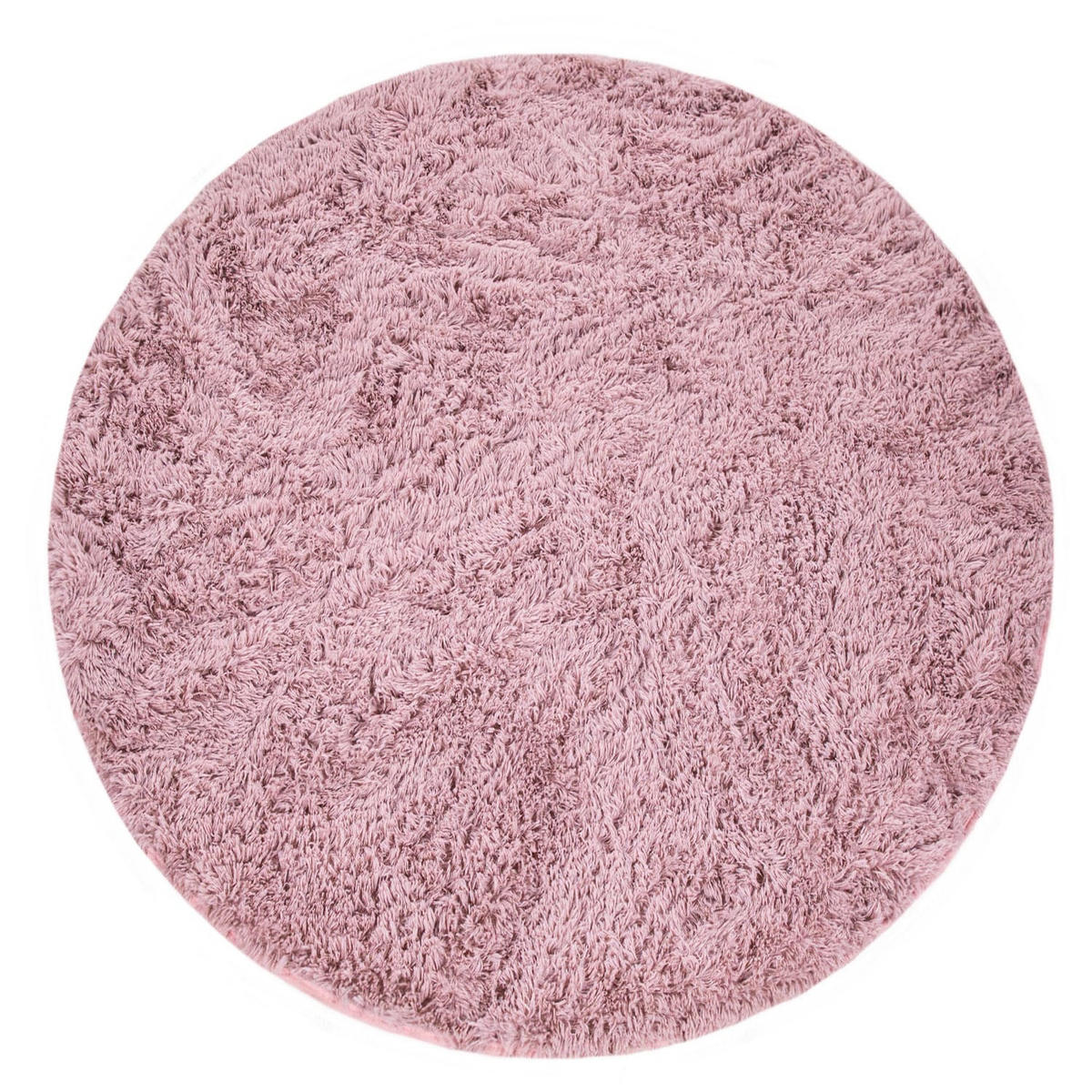 TEPPICH Hochflor Shaggy waschbar Unifarben Schlafzimmer schmutzabweisend Rosa Rund 80D - Rosa, Textil (80/80cm) - KADIMA DESIGN