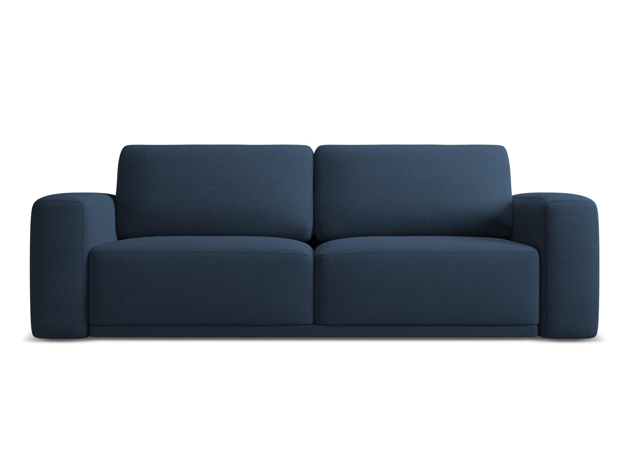 3-SITZER SOFA mit Schlaffunktion Chenille Stoff Blau - Blau/Schwarz, Kunststoff/Textil (242/91/100cm) - Makamii