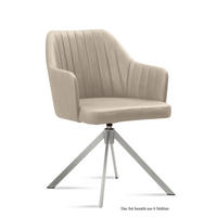 ARMLEHNSTUHL drehbar (6er-Set) Davyzha 58x81x60 Edelstahl/Natur - Edelstahlfarben/Naturfarben, Kunststoff (60/81/58cm) - 58aufmkessel