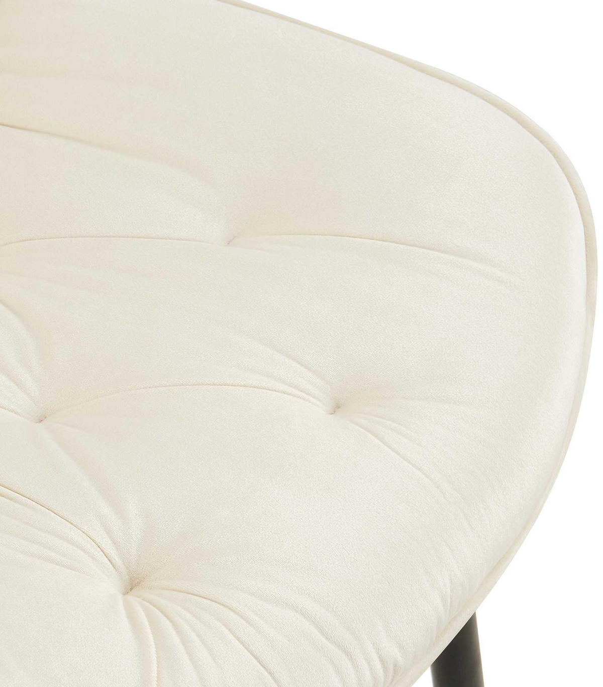 STUHL Samt creme - Creme/Schwarz, Textil/Metall (52/84/59cm) - CLP