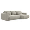 ECKSOFA mit Schlaffunktion Samt Stoff Creme - Perlmutt/Creme, Kunststoff/Textil (278/149cm) - Makamii