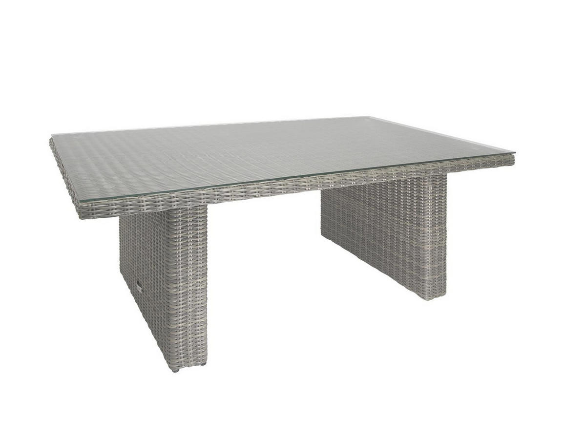 GARTEN-SITZGRUPPE Asti Grau Polyrattan für 7 Personen - Grau, Naturmaterialien - Green Spirit