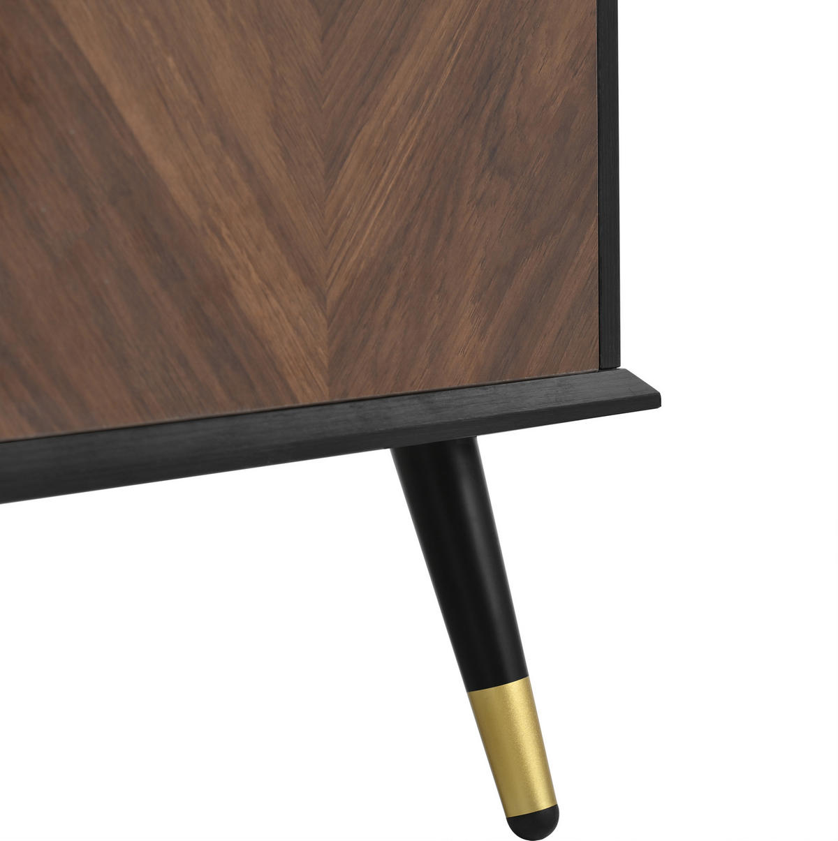 SIDEBOARD 140/40/80 cm Schwarz/Braun aus MDF mit Fischgrätmuster - Schwarz, Holzwerkstoff (40/80/140cm) - OKMYHOME