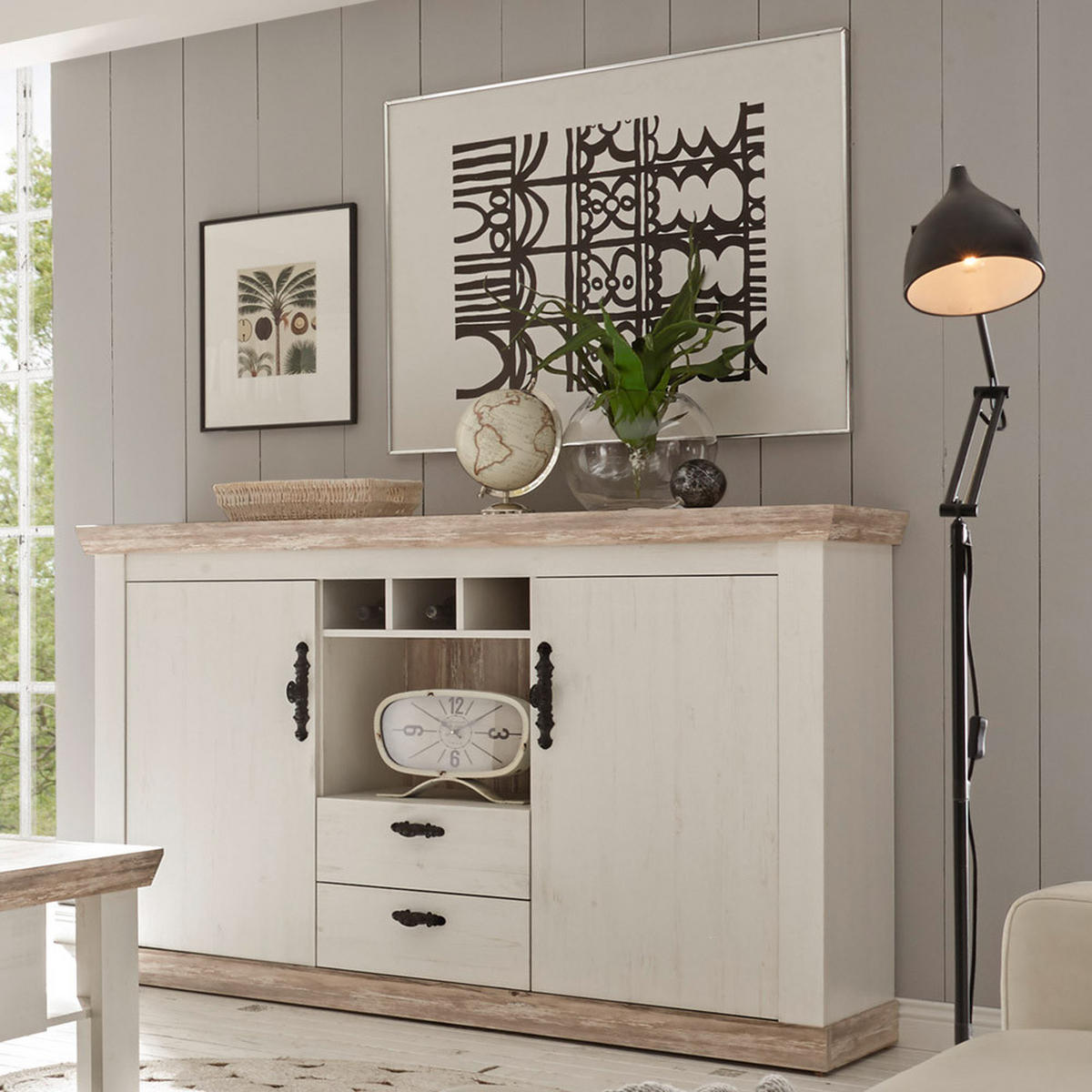 SIDEBOARD Ferna-61 - Weiß, Holzwerkstoff (168/104/44cm) - Lomado