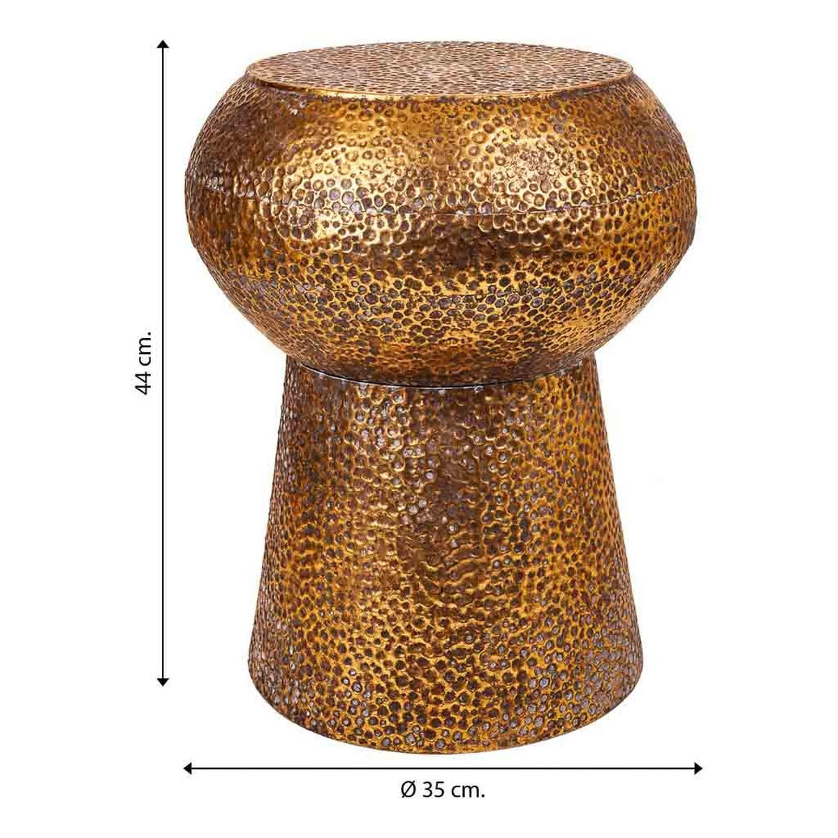 HOCKER aus Metall, golden, 35x44cm - Goldfarben, Metall (35/44/35cm) - Wanderlust