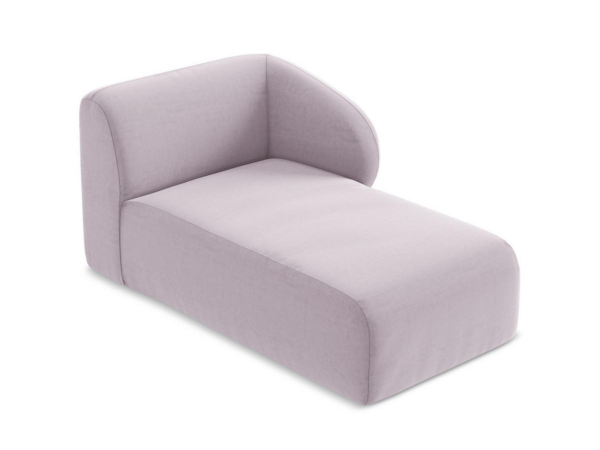 SOFAELEMENT Rechts Samt Stoff Violett - Flieder/Schwarz, Holzwerkstoff/Kunststoff (91/75/166cm) - Makamii