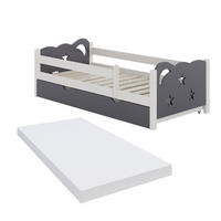 KINDERBETT Jessica Weiß/Grau 80x160 cm mit Schublade und Matratze - Grau, Holzwerkstoff (166/53/86cm) - VitaliSpa