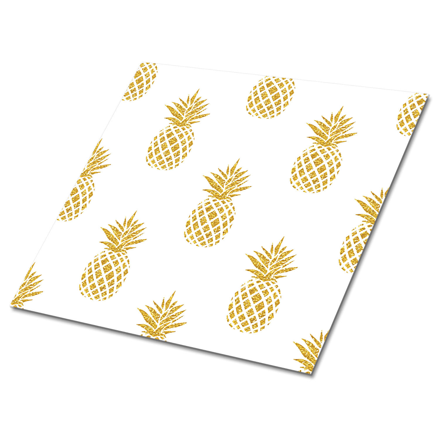 FLIESENAUFKLEBER 9 Stück 30x30 cm selbstklebend Ananas - Weiß, Textil (30/1.6/30cm) - TULUP