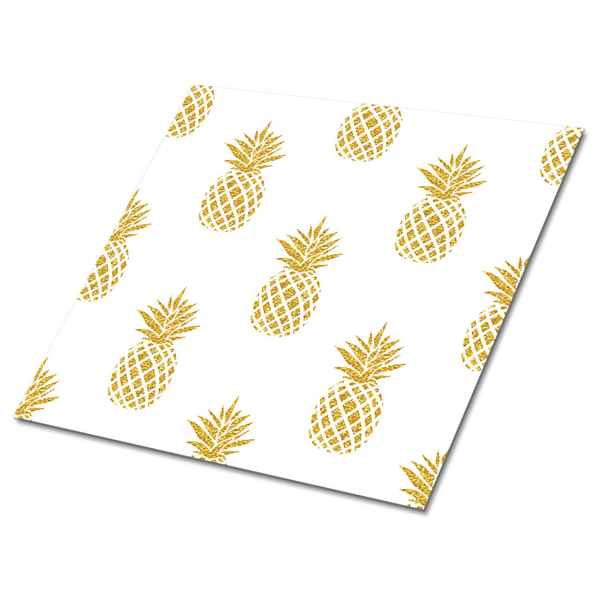 FLIESENAUFKLEBER 9 Stück 30x30 cm selbstklebend Ananas - Weiß, Textil (30/1.6/30cm) - TULUP