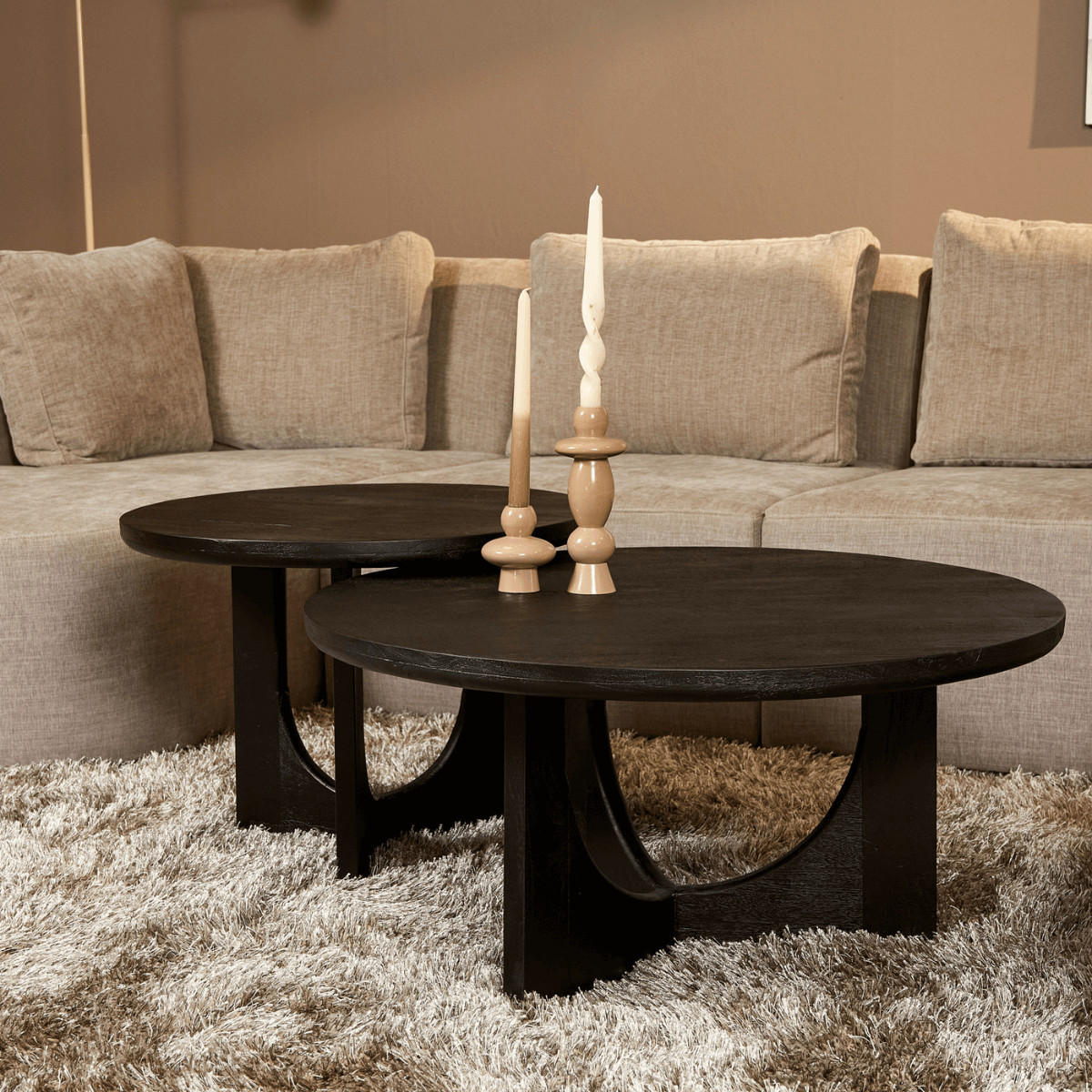 COUCHTISCH Gallus Mangoholz 80 cm / 80 cm Schwarz - Schwarz, Holz (80/80/40cm)