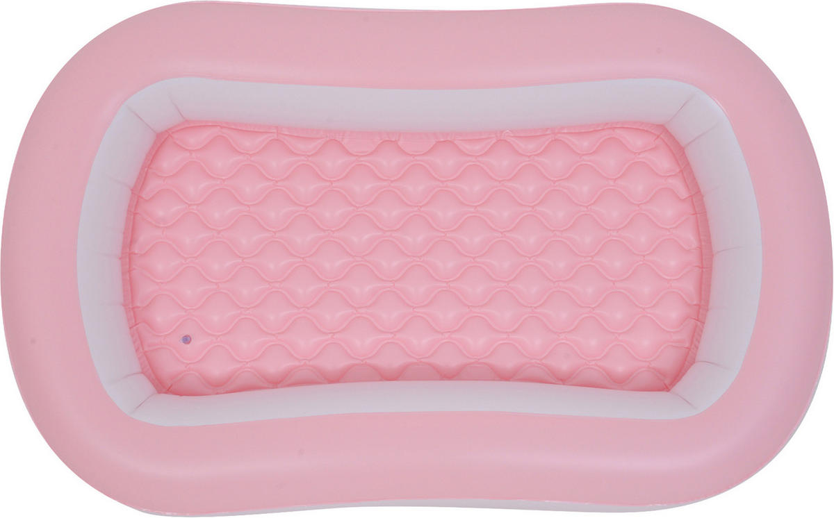 PLANSCHBECKEN XXL 163 x 103,5 x 25 cm mit aufblasbarem Boden und 100 L Fassungsvermögen - Rosa, Kunststoff (103/163cm)