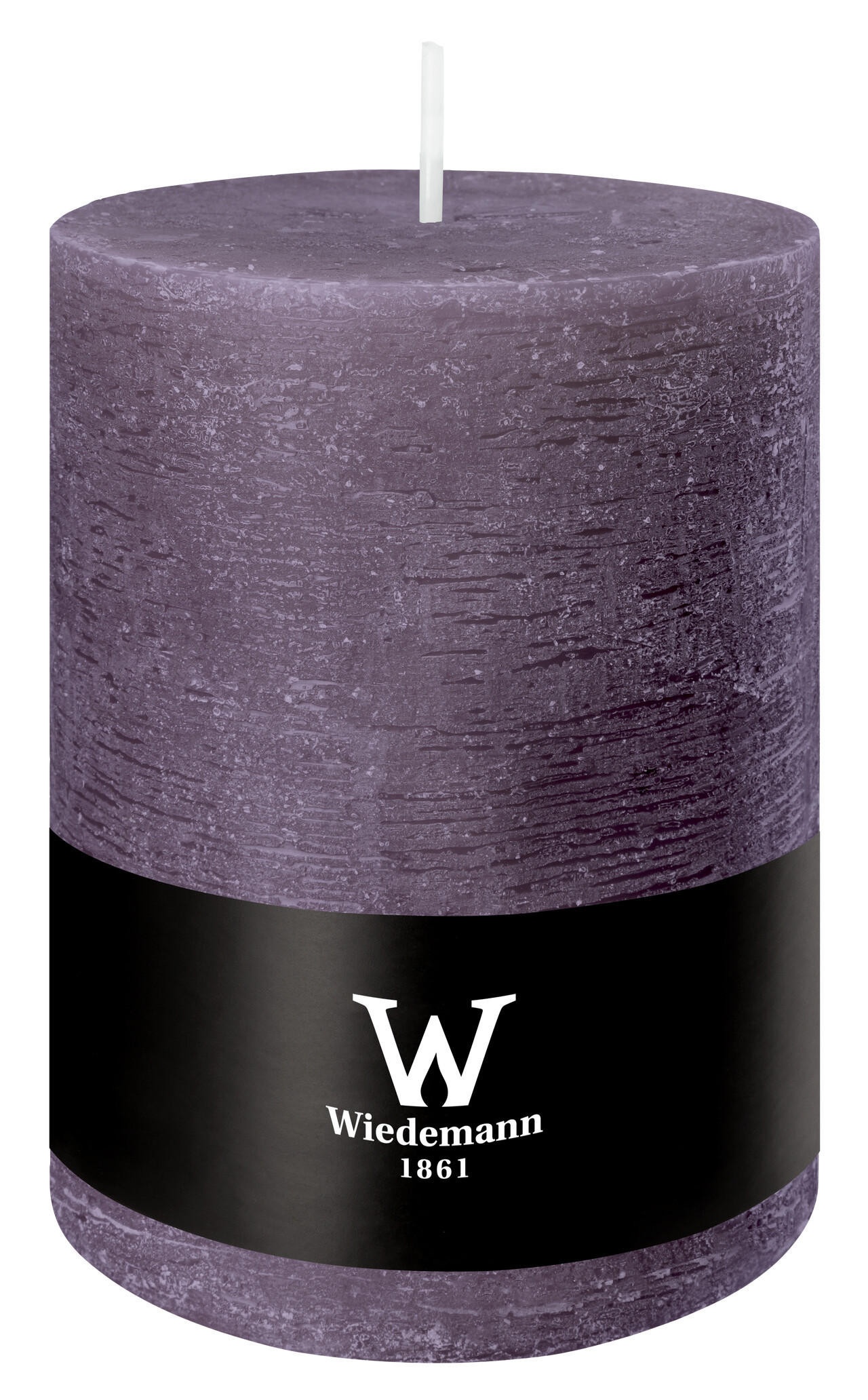 STUMPENKERZE Rustik Marble Style Mauve Lila 140 x Ø 98 mm, 1 Stück - Mauve, Paraffin (10/14cm) - Wiedemann Kerzen