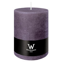 STUMPENKERZE Rustik Marble Style Mauve Lila 140 x Ø 100 mm, 1 Stück - Mauve, Paraffin (10/14cm) - Wiedemann Kerzen
