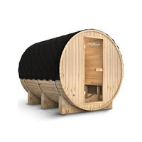 FASSAUNA L Outdoorsauna für 6 Personen inkl. 8 kW Elektroofen - Naturfarben, Holz (180/190/240cm) - holz4home