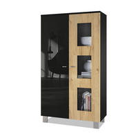 VITRINE Denjo Tür in Eiche Natur - Eichefarben, Holzwerkstoff (71/129/35cm) - Vladon