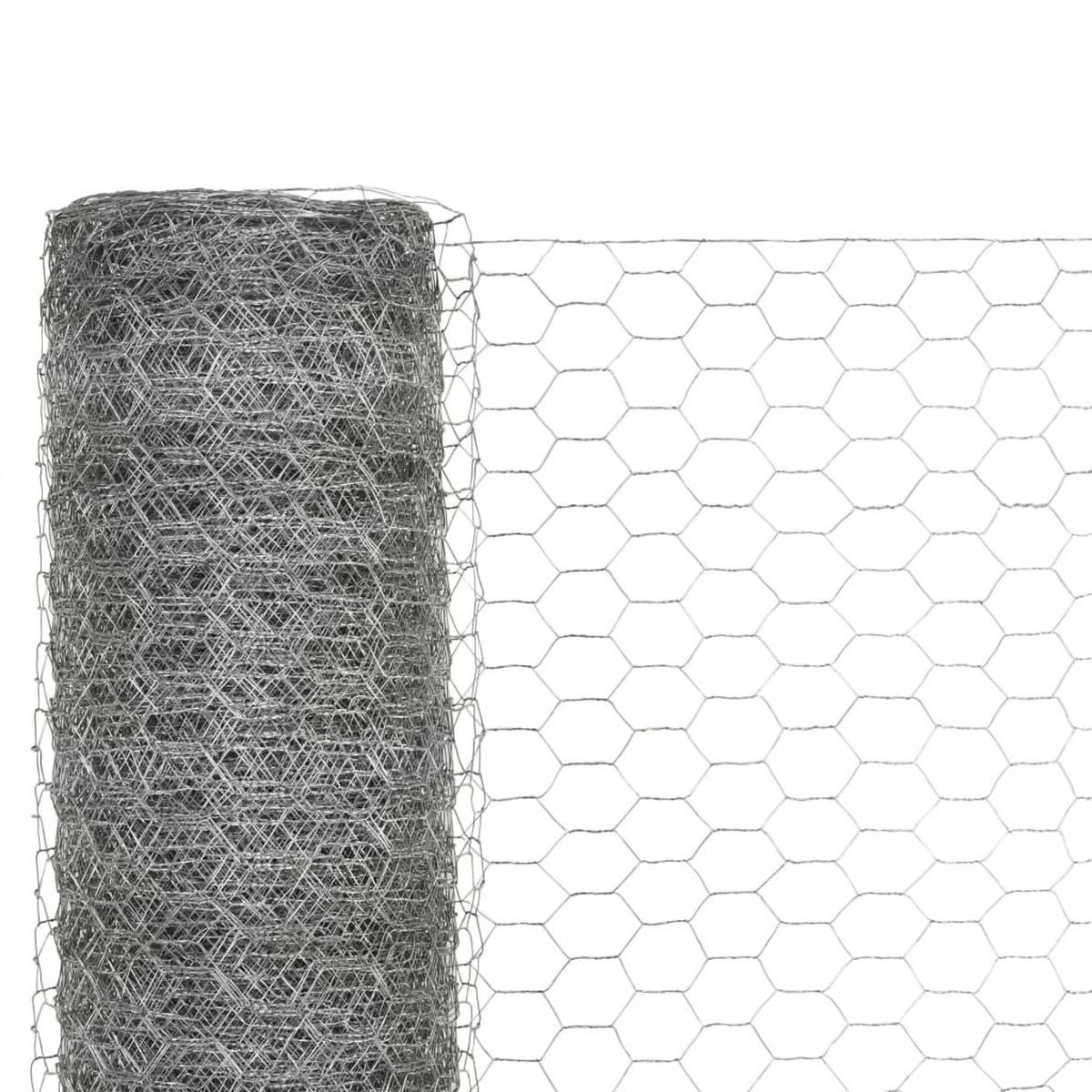 DRAHTZAUN Verzinkter Stahl 25/1,2 M Silbern - Silberfarben, Metall (2500/120cm) - vidaXL
