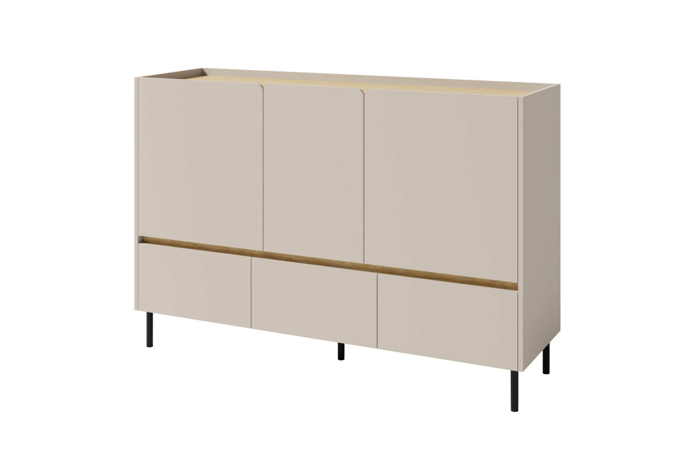 KINDERKOMMODE LIBU 07 150/40/105 in Sandbeige / Geölte Eiche - Eichefarben/Beige, Holzwerkstoff (150/105/40cm) - Deine Möbel 24