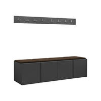 GARDEROBEN-SET Orion VII - Graphitfarben/Braun, Holzwerkstoff/Kunststoff (168/42/46cm) - MIRJAN24