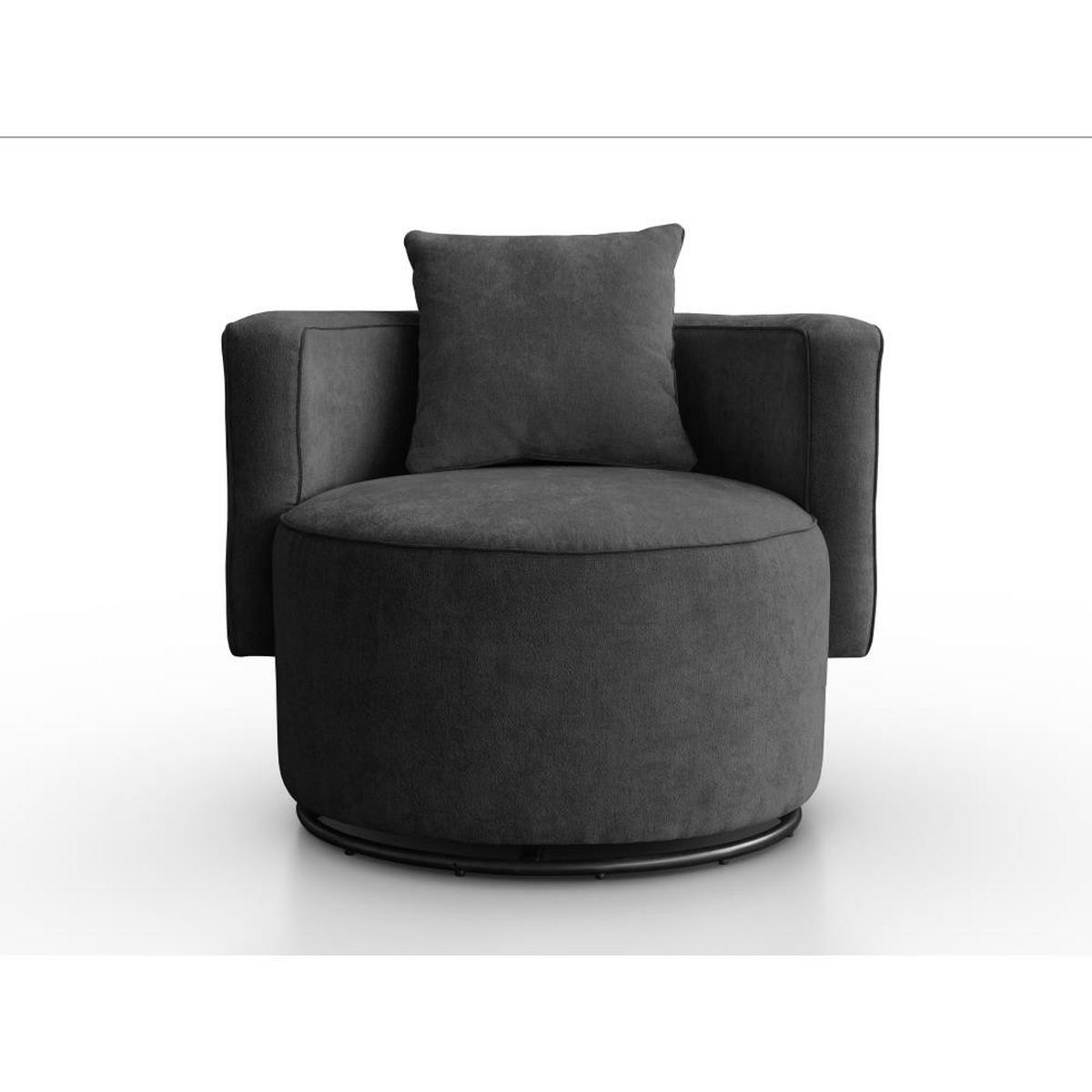 DREHSESSEL Dolce schwarz velour - Schwarz, Textil (90/83/90cm) - Beautysofa