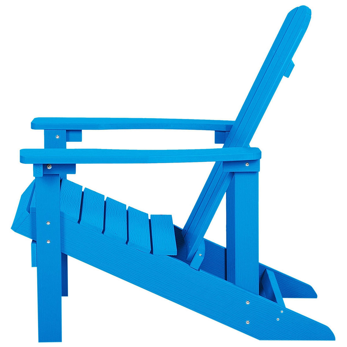 GARTENSTUHL mit Fußhocker Kunstholz blau Adirondack - Blau, Kunststoff (75/88/88cm) - Beliani