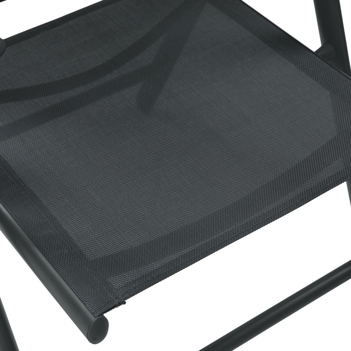 GARTENSTUHL Aluminium (2er Set) - Schwarz, Metall (55/108/68cm) - SVITA