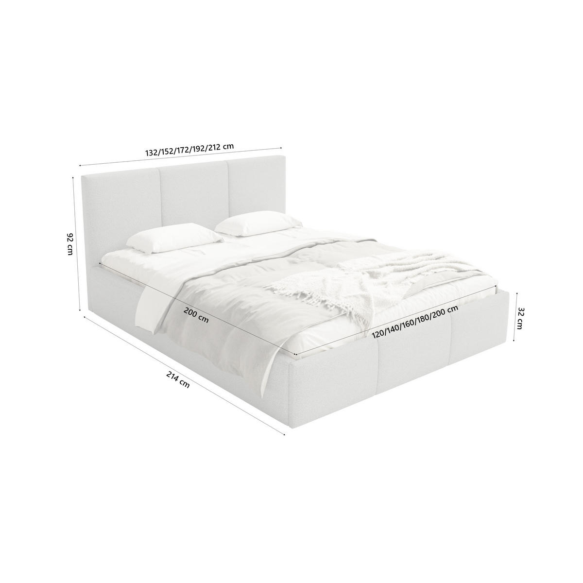 POLSTERBETT Fondi Slim 120x200 cm, Grau - Grau, Textil (120/200cm) - Fedve