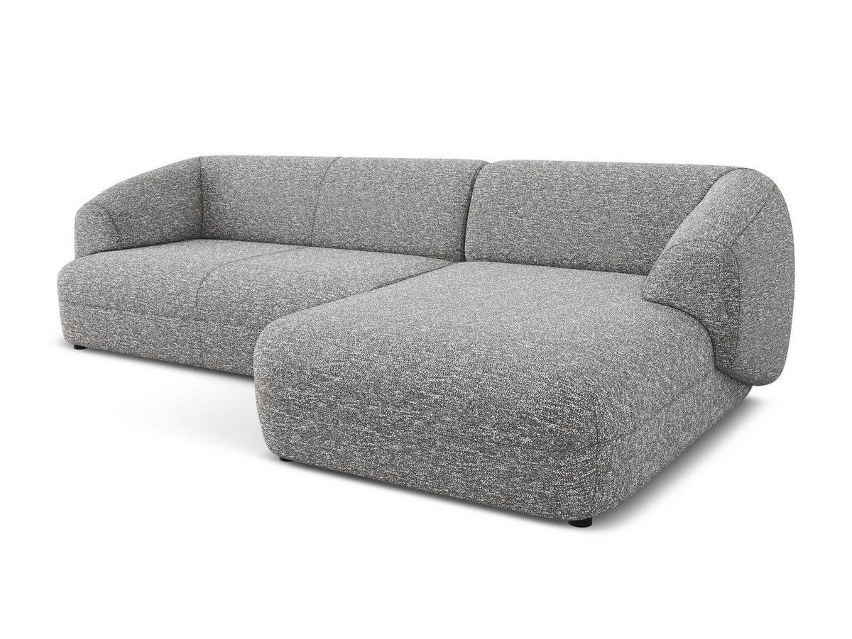 ECKSOFA rechts Strukturstoff Stoff Grau - Hellgrau/Schwarz, Kunststoff/Textil (280/156cm) - Makamii