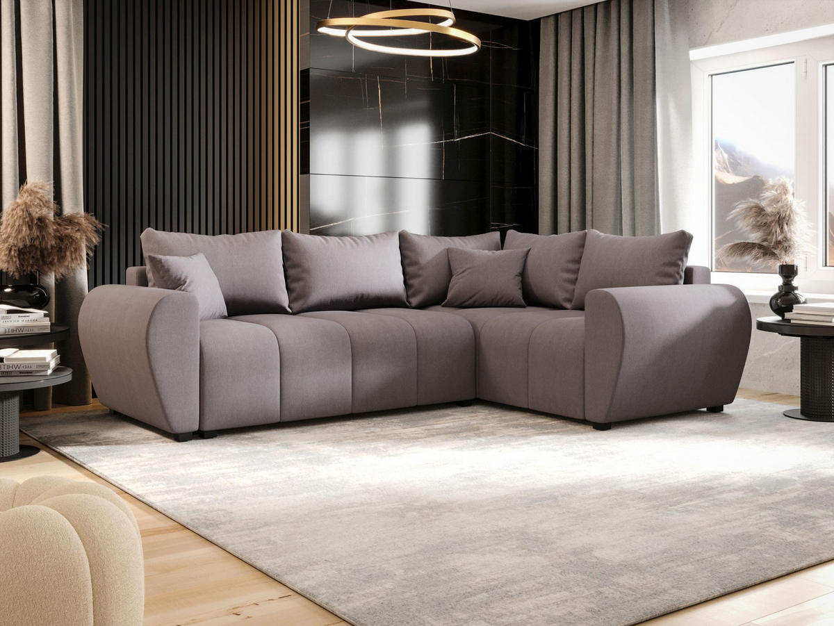 ECKSOFA MOLISA L Cosmic 160 Rechts mit Schlaffunktion - Grau, Textil (245/145cm) - Bedante