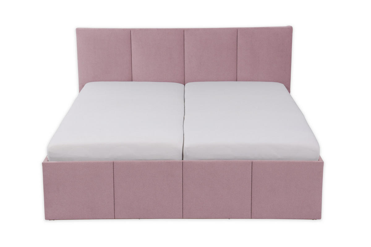 POLSTERBETT Dalas Rose 200 x 200 x 40 cm Stauraum Mit hochwertiger Matratze H2 (bis 100 kg) und Lattenrost - Rosa, Holz (200/200cm) - Halmon Schlafkomfort Betten 