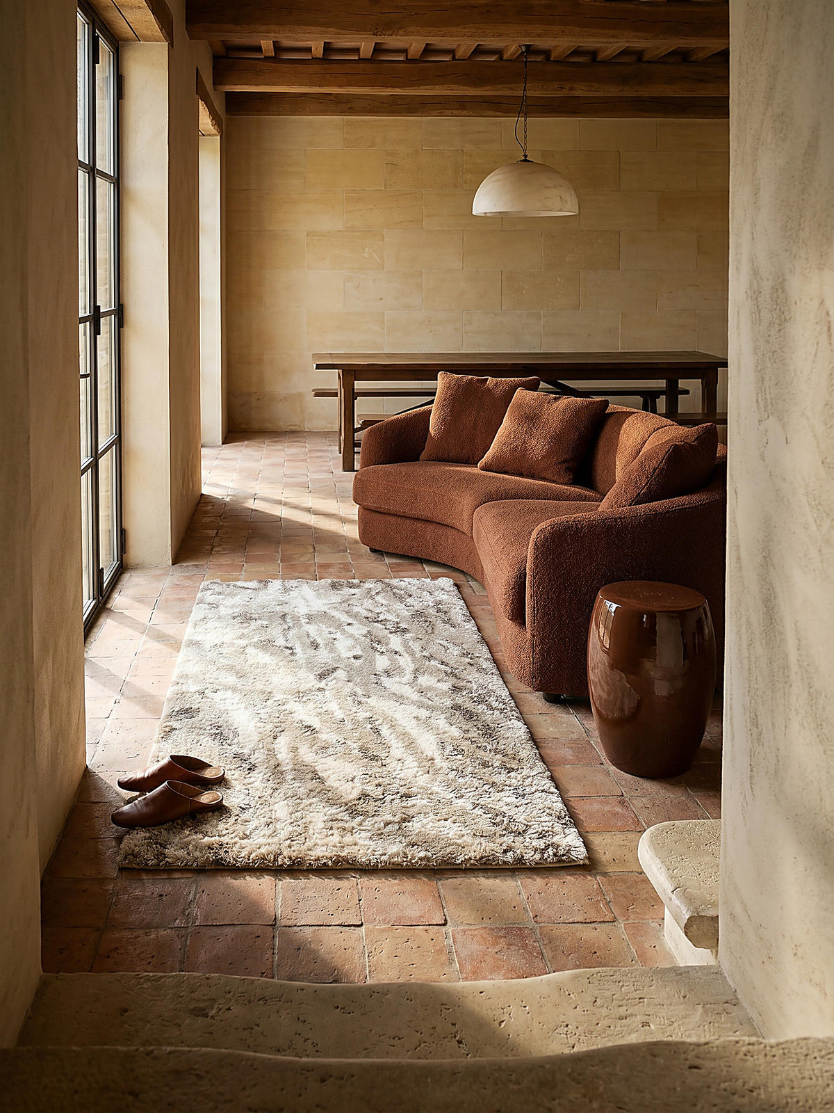 TEPPICH Hochflor DOVEL in Natur, abstrakt, 80 x 150 cm - Beige, Textil (80/150cm) - KADIMA DESIGN