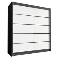 SCHWEBETÜRENSCHRANK Harry IV - 180 cm - Schwarz/Weiß, Holzwerkstoff/Metall (180/215/58cm) - Sofnet